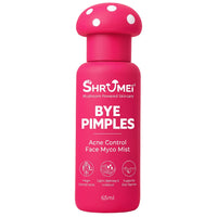SHRUMEI BYE PIMPLES Acne Control Face Myco Mist 30ml pink mushroom bottle